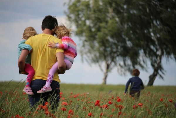 father and children
